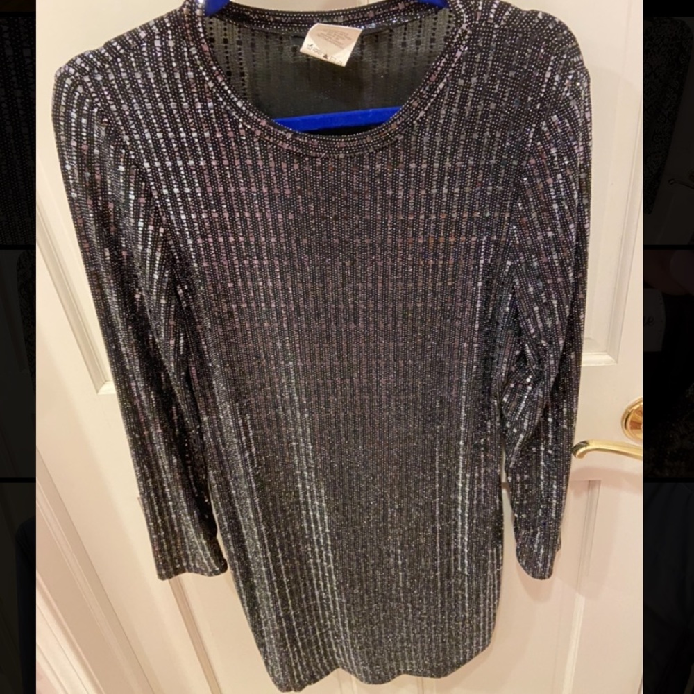 Only worn once! Super cute black sequin dress